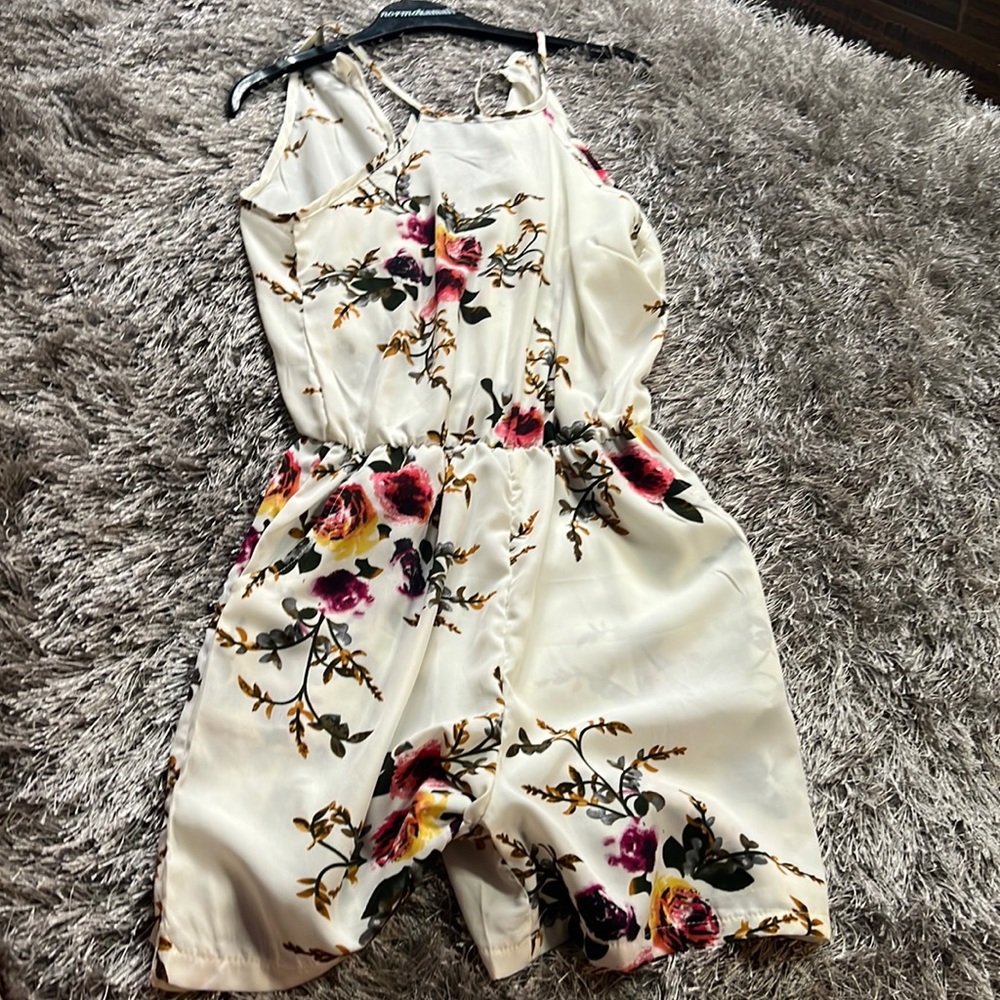 White Floral Romper